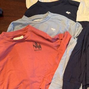Abercrombie & Fitch Kids Long Sleeve Tees - Navy, Light Blue, cream and Red